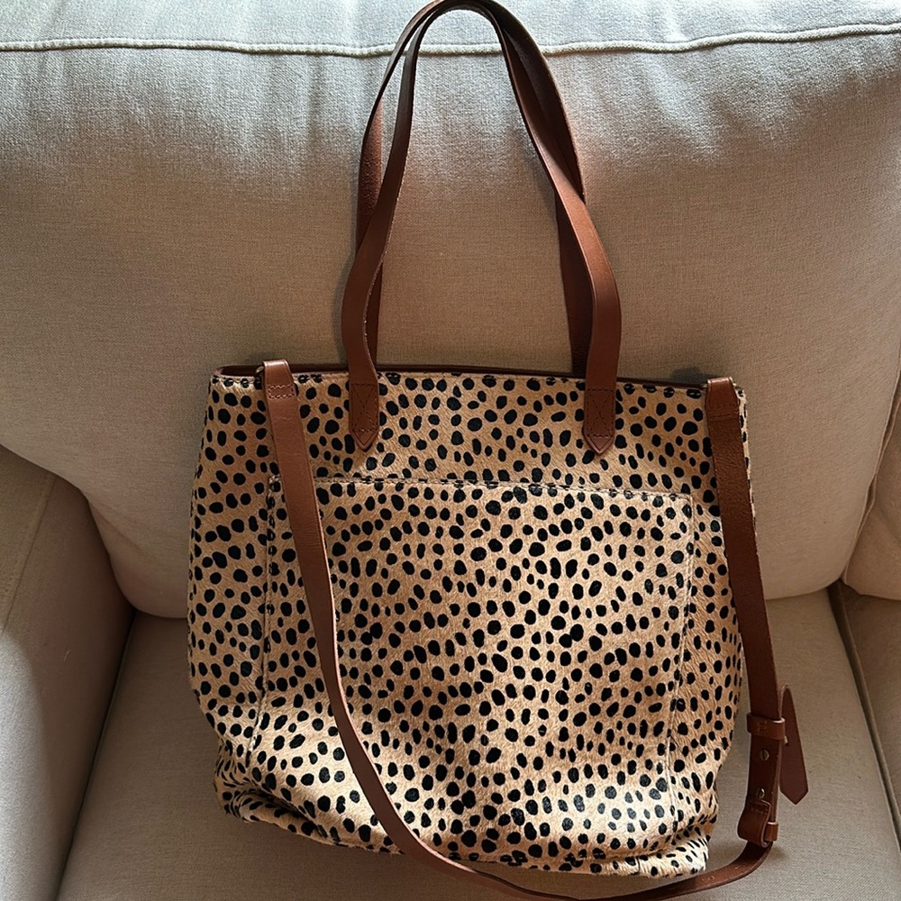 Madewell Medium Transport Tote in Leopard Print